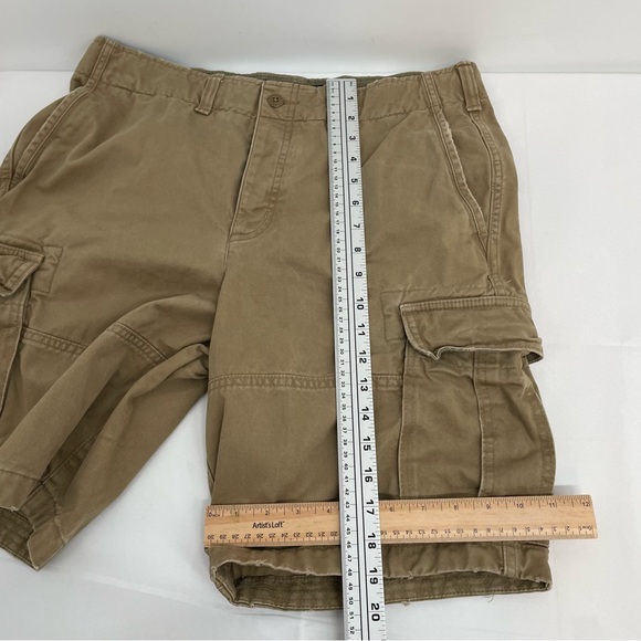 Abercrombie Fitch Shorts Mens 32 Button Fly Cargo Shorts Khaki Tan - Picture 9 of 10